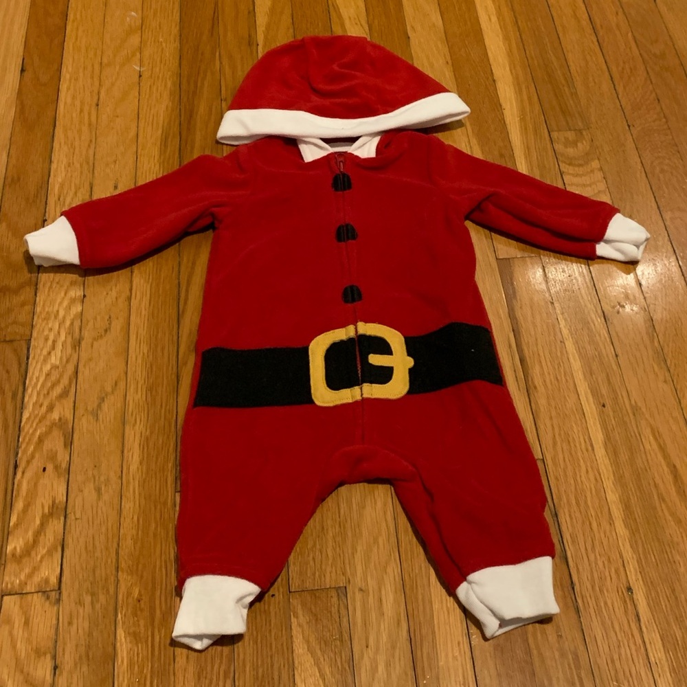 Carter's Festive Red Baby Hooded Santa Romper